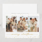 Gold Glitter-Wenskaart voor kerstfoto's Kaart (Voorkant / Achterkant)