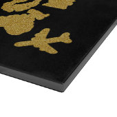 Gold Glitter-Wereldkaart op zwart elegant avontuur Snijplank (Hoek)