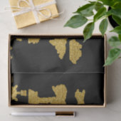 Gold Glitter-Wereldkaart op zwart elegant avontuur Tissuepapier (Geschenk)