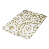 Gold Glitter White Cheetah Leopard Animal Print Badmat (Gekanteld)