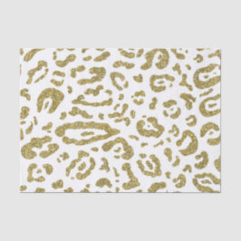Gold Glitter White Cheetah Leopard Animal Print Tissuepapier