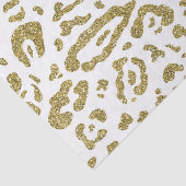 Gold Glitter White Cheetah Leopard Animal Print Tissuepapier (Detail)