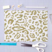 Gold Glitter White Cheetah Leopard Animal Print Tissuepapier (Craft)