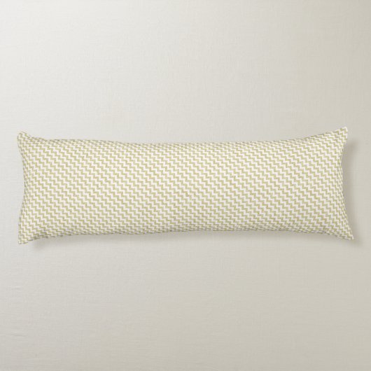 Gold Glitter White Chevron Body Pillow Lichaamskussen (Achterkant)