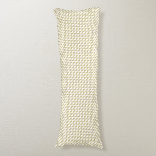 Gold Glitter White Chevron Body Pillow Lichaamskussen (Voorkant Verticaal)
