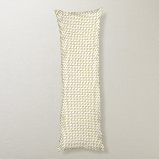 Gold Glitter White Chevron Body Pillow Lichaamskussen (Achterkant (Verticaal))