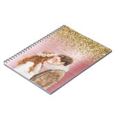 Gold Glitter White Hearts Balloons Notitieboek (Linkerzijde)