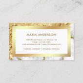 Gold Glitter White Marble Makeup Artist Visitekaartje (Achterkant)