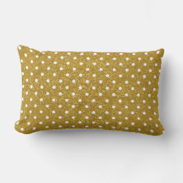 Gold Glitter & White Polka Dots Pattern Kussen