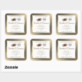 Gold Glitter White Product Labels Ladybug Voeg Log (Vel)