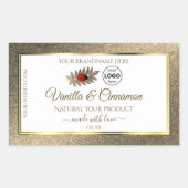 Gold Glitter White Product Labels Ladybug Voeg Log (Voorkant)