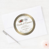 Gold Glitter White Product Labels Ladybug Voeg Log (Envelop)