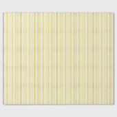 Gold Glitter White Stripe Pattern - Kerstmis - Aan Cadeaupapier (Vlak)