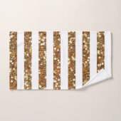 Gold Glitter White Striped Bad Handdoek (Handdoek)