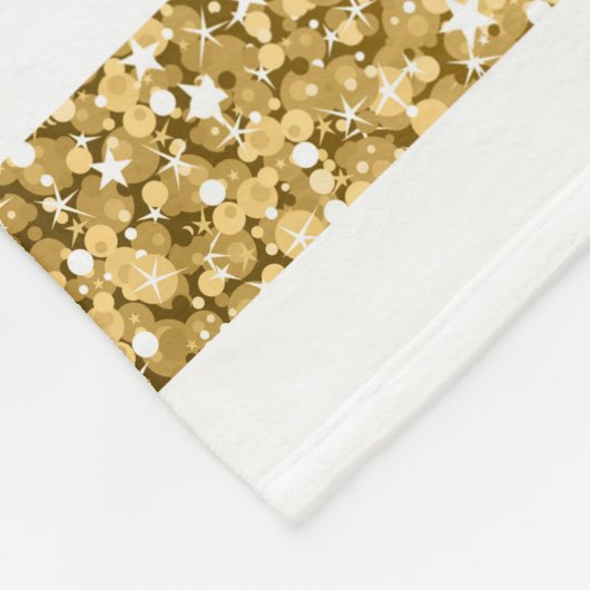 Gold Glitter White Stripes Pattern Monogram Fleece Deken (Hoek)