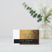 Gold Glitter & White Trendy Professional Artist Visitekaartje (Staand voorkant)