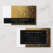 Gold Glitter & White Trendy Professional Artist Visitekaartje (Voorkant / Achterkant)