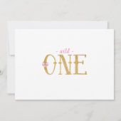 Gold Glitter Wild One Safari Birthday Foto Kaart (Achterkant)