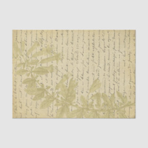  Gold Glitter Wildflower Script Decoupage Tissuepapier