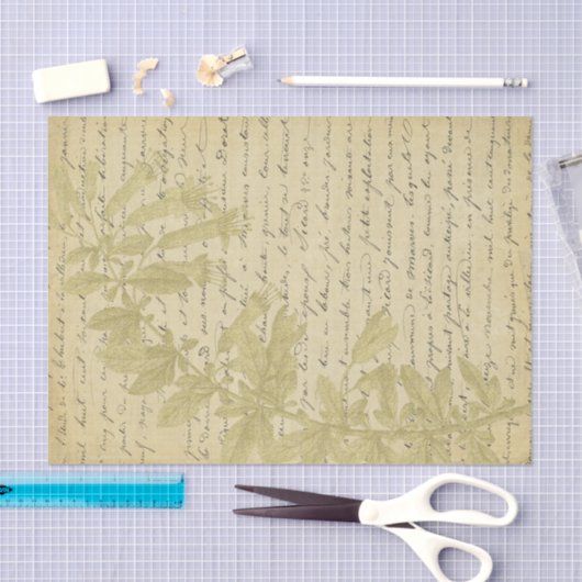 Gold Glitter Wildflower Script Decoupage Tissuepapier (Craft)