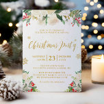 Gold Glitter Winter Floral Berries kerstfeest Kaart<br><div class="desc">Gold Glitter Winter Floral Berries kerstfeest uitnodiging. Voor verdere aanpassing,  te klikken gelieve de "pas verder"verbinding aan en ons ontwerphulpmiddel te gebruiken om deze sjabloon te wijzigen.</div>