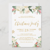 Gold Glitter Winter Floral Berries kerstfeest Kaart (Voorkant)