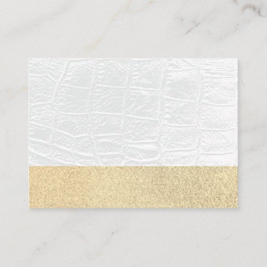 Gold Glitter / wit leder / Benoeming Afsprakenkaartje (Achterkant)