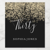 Gold Glitter Womans Mannen 30e verjaardag Wijn Etiket (Enkel label)