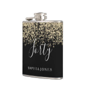 Gold Glitter Womans Mannen 40e verjaardag Heupfles (Links)