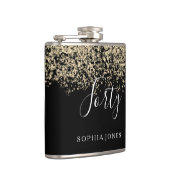 Gold Glitter Womans Mannen 40e verjaardag Heupfles (Rechts)