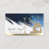 Gold Glitter Women Silhouette, Yoga Brush Stroke Visitekaartje (Voorkant)