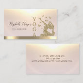 Gold Glitter Women Silhouette Yoga Instructor Visitekaartje (Voorkant / Achterkant)