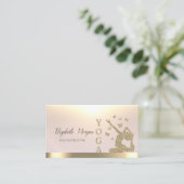 Gold Glitter Women Silhouette Yoga Instructor Visitekaartje (Staand voorkant)