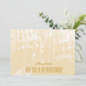 Gold Glitter, word je mijn bruidsmeisje? Kaart (Staand voorkant)