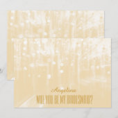 Gold Glitter, word je mijn bruidsmeisje? Kaart (Voorkant / Achterkant)
