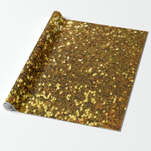 Gold Glitter Wrapping Paper Cadeaupapier (Uitgerold)