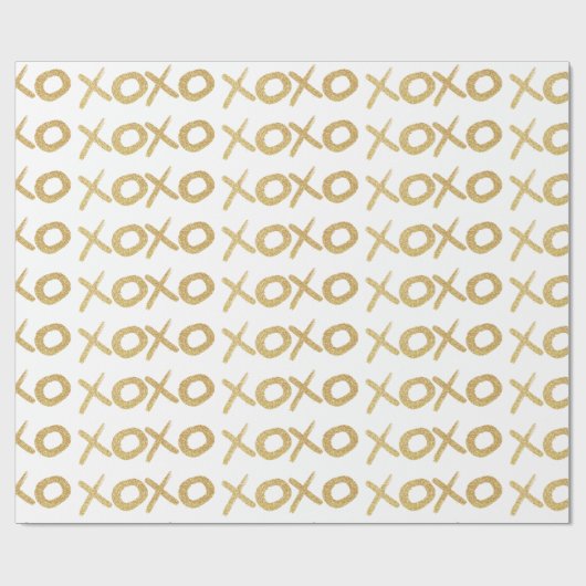 Gold Glitter XOXO Cadeaupapier (Vlak)