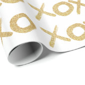Gold Glitter XOXO Cadeaupapier (Rol Hoek)