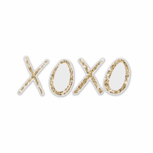 Gold Glitter XOXO Sticker (Voorkant)