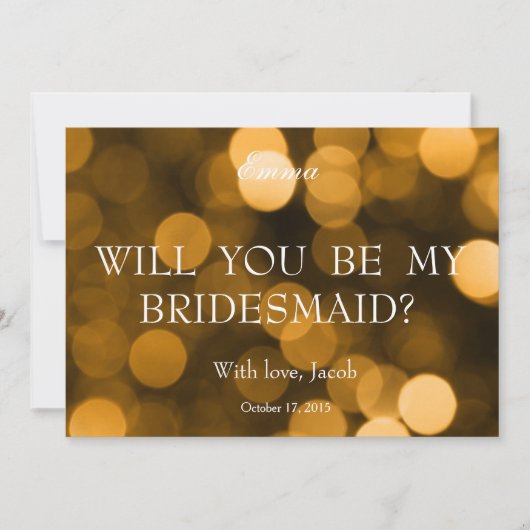 Gold Glitter zal je mijn Bridesmaid zijn Kaart (Voorkant)