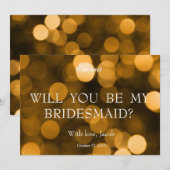 Gold Glitter zal je mijn Bridesmaid zijn Kaart (Voorkant / Achterkant)