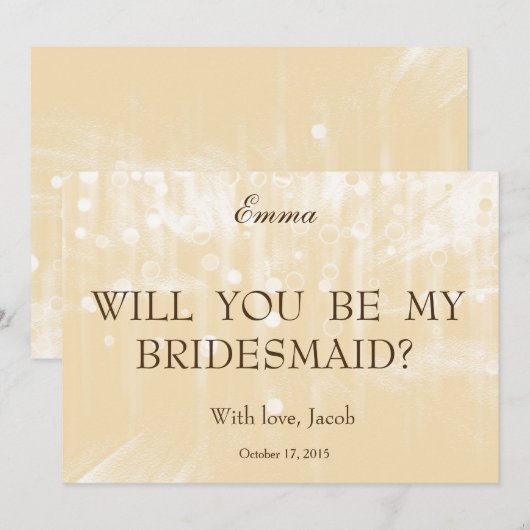 Gold Glitter zal je mijn Bridesmaid zijn Kaart (Voorkant / Achterkant)