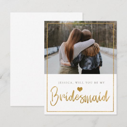 Gold glitter zal je zijn als mijn briefkaart (Voorkant / Achterkant)