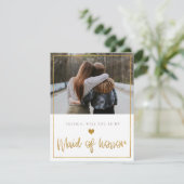 Gold glitter zal je zijn Mijn meester van een eers Save The Date (Staand voorkant)