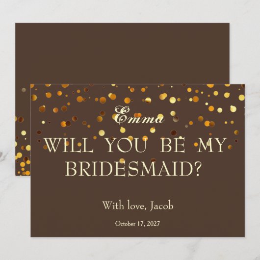 Gold Glitter zal mijn uitnodiging zijn (Voorkant / Achterkant)