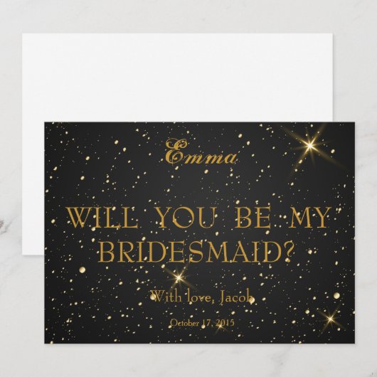 Gold Glitter zal mijn uitnodiging zijn (Voorkant / Achterkant)