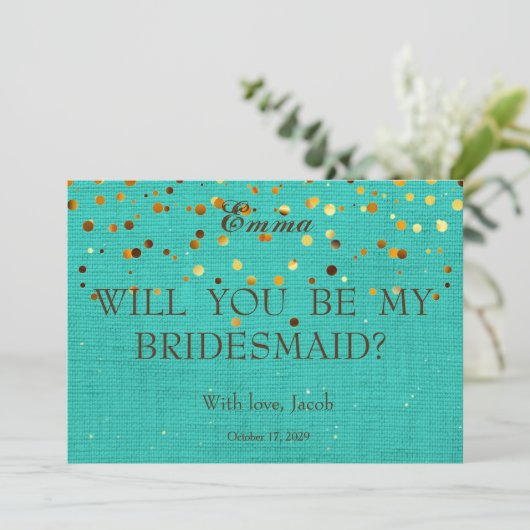 Gold Glitter zal mijn uitnodiging zijn (Staand voorkant)