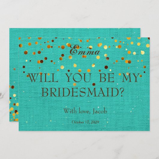 Gold Glitter zal mijn uitnodiging zijn (Voorkant / Achterkant)