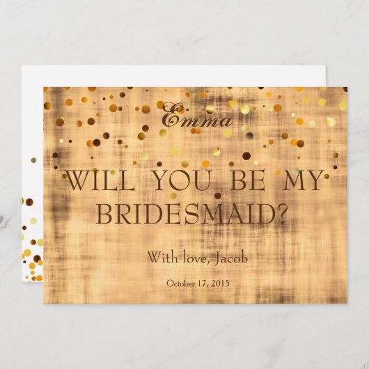 Gold Glitter zal mijn uitnodiging zijn (Voorkant / Achterkant)