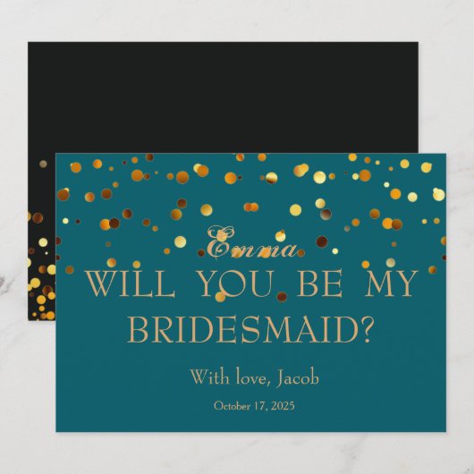 Gold Glitter zal mijn uitnodiging zijn (Voorkant / Achterkant)